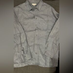 COS Charcoal Button-Up linen Shirt sz M